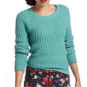 Anthropologie Sparrow Mint Green Hamilton Cottage Sweater